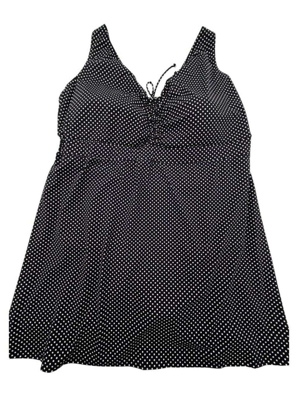 Lands' End Polkadot Black & White Swimdress